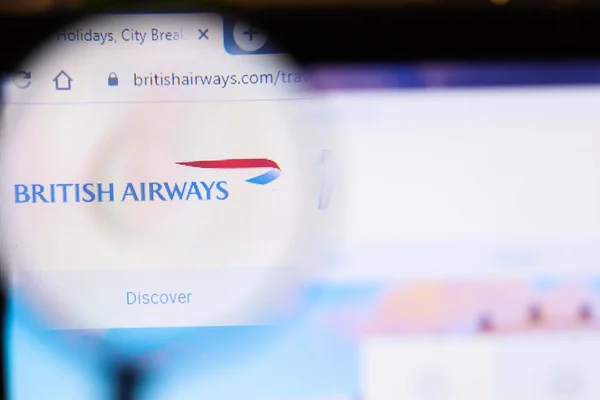 Saint Petersburg Rusya Ekim 2019 British Airways Web Sitesinin Illüstrasyon — Stok fotoğraf