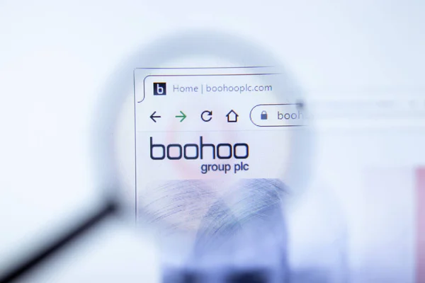 Moscow Russia Червня 2020 Сторінка Сайті Boohoo Com Логотип Boohoo — стокове фото