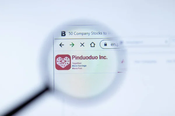 Moscú Rusia Junio 2020 Página Web Pinduoduo Com Logo Pinduoduo — Foto de Stock