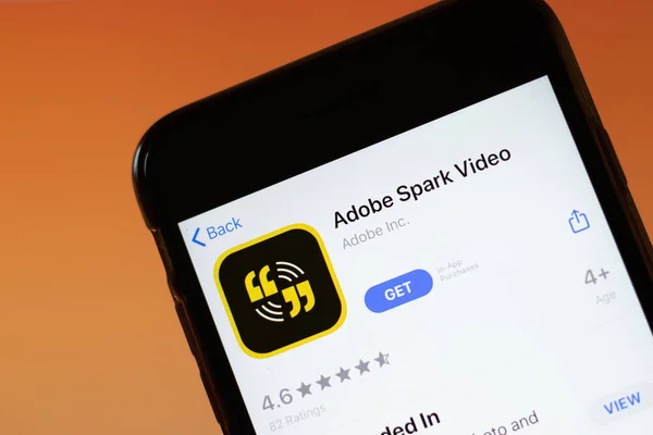 Moscou Rússia Junho 2020 Adobe Spark Video App Mobile Logo — Fotografia de Stock