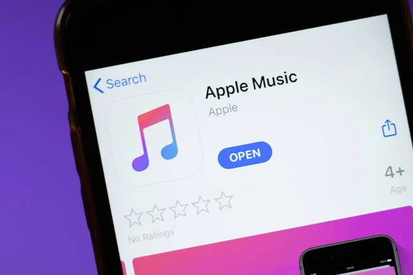 Moscou Rússia Junho 2020 Apple Music App Mobile Logo Close — Fotografia de Stock