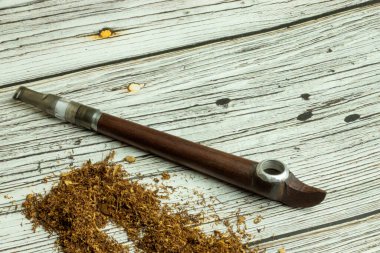 Tütün ve nikotin ayini kavramı. Kopyalama alanı olan sigara piposu