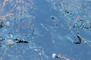 Siyah yağ petrolü dök. Ekoloji kirliliği