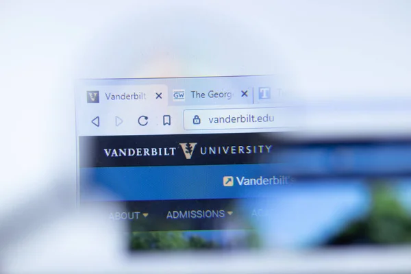Moskva Rusko Června 2020 Webové Stránky Vanderbilt University Logem Illustrative — Stock fotografie