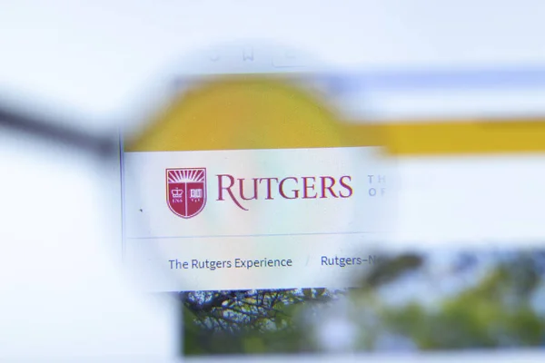 Moskva Rusko Června 2020 Rutgers University New Brunswick Web Logem — Stock fotografie