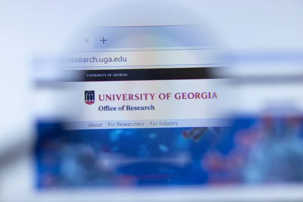 Moskva Rusko Června 2020 Internetová Stránka University Georgia Prohlížeči Detailní — Stock fotografie