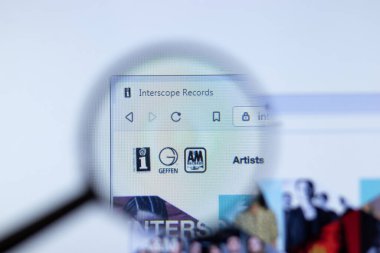 Moskova, Rusya - 1 Haziran 2020: Logolu Interscope Records web sitesi, Illustrative Editorial.