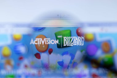 Moskova, Rusya - 1 Haziran 2020: Logolu Activision Blizzard web sitesi, Illustrative Editorial.