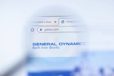 Moskova, Rusya - 1 Haziran 2020: General Dynamics Bath Iron Works web sitesi logo, Illustrative Editorial.