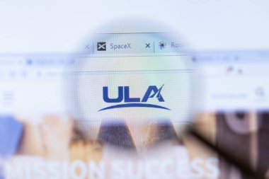 Moskova, Rusya - 1 Haziran 2020: Birleşik Fırlatma İttifakı ULA web sitesi logo, İllüstrasyon Editörü.