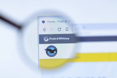 Moskova, Rusya - 1 Haziran 2020: Pratt ve Whitney logolu web sitesi, Illustrative Editorial.