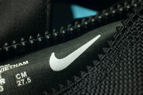 Μόσχα Ρωσία Ιουνίου 2020 Λογότυπο Nike Close Macro Ενδεικτικό Εκδοτική — Φωτογραφία Αρχείου