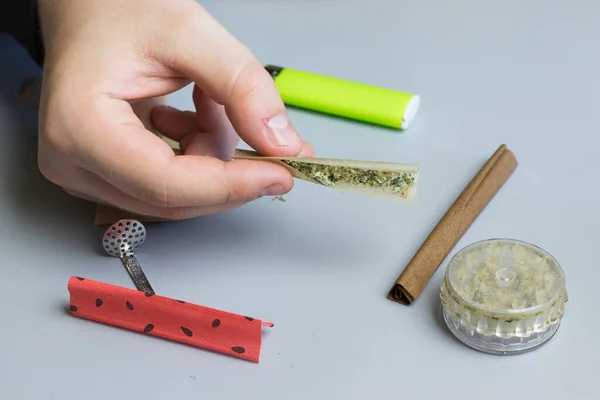 Fumar Accesorios Cannabis Papel Para Uso Medicinal Marihuana —  Fotos de Stock