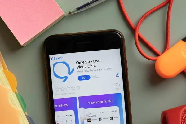 New York Usa Вересня 2020 Omegle Live Video Chat Mobile Стокове Зображення