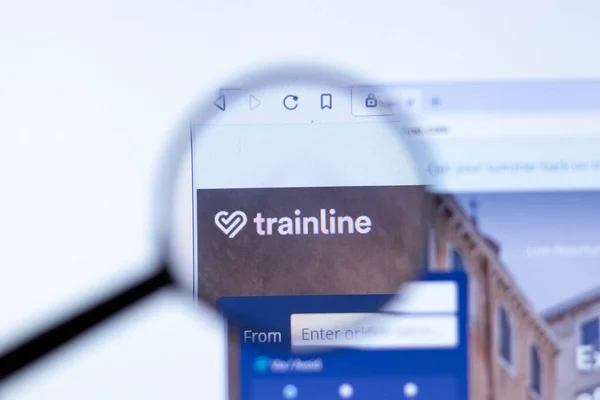 New York September 2020 Thetrainline Com Trainingswebsite Met Logo Close — Stockfoto