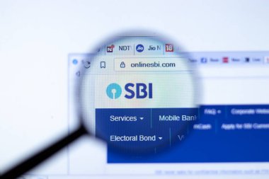 New York, ABD - 29 Eylül 2020: Logolu SBI Onlinesbi.com şirket web sitesi, Illustrative Editorial.
