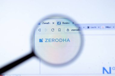 New York, ABD - 29 Eylül 2020: Zerodha zerodha.com şirket web sitesi logosu, Illustrative Editorial.