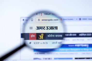 New York, ABD - 29 Eylül 2020: Amarujala amarujala.com şirket web sitesi logosu, Illustrative Editorial.