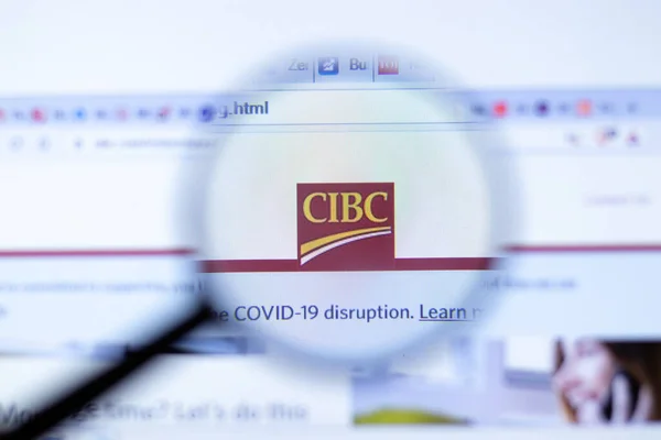 ニューヨーク アメリカ 2020年9月29日 Cibc Cibc Comロゴが閉じられた会社のウェブサイト イラスト編集 — ストック写真