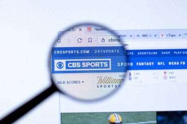 New York, ABD - 29 Eylül 2020: CBS Sports cbssports.com şirketi web sitesi logosu kapanıyor, Illustrative Editorial.