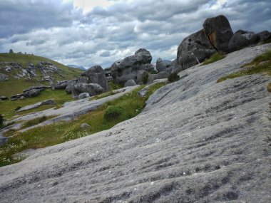 Castle Hill, Arthurs Pass, South Island, Yeni Zelanda muhteşem manzarası