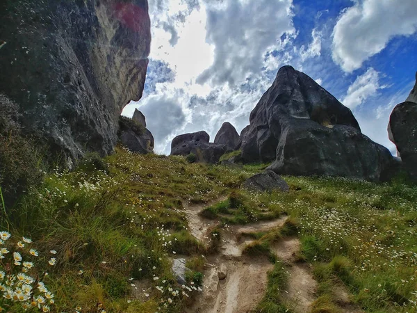 Castle Hill, Arthurs Pass, South Island, Yeni Zelanda muhteşem manzarası