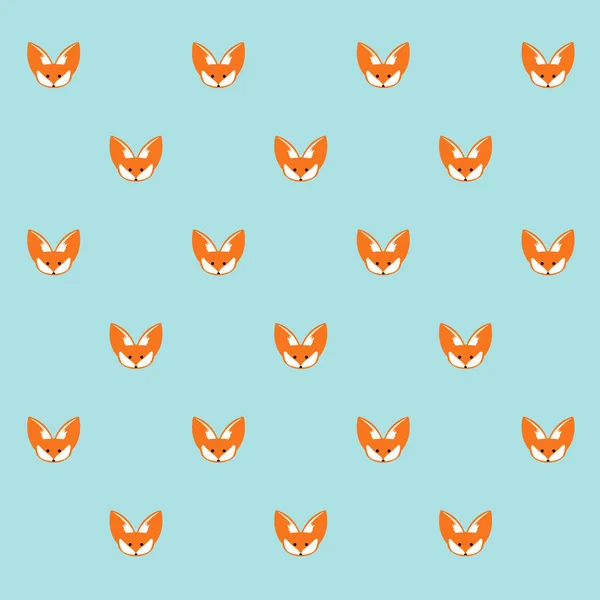 Fox cartoon cute vector animal seamless pattern — Stock Vector