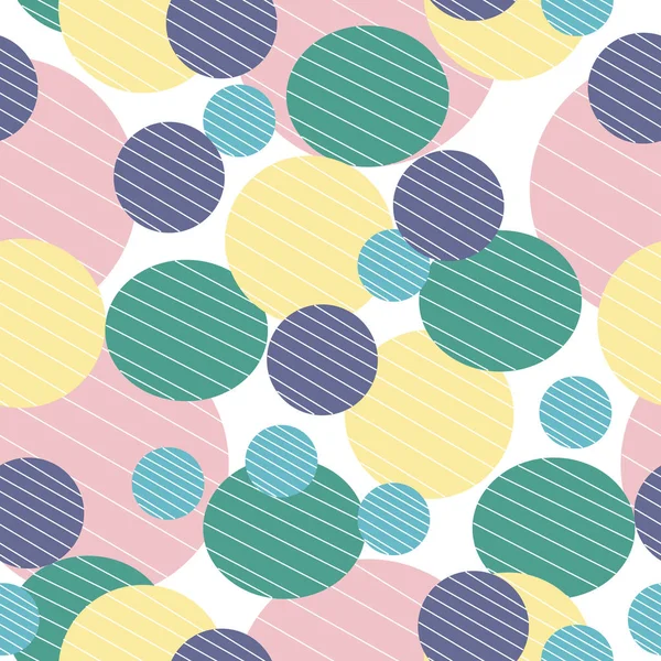 シームレスなパターンデザインのパステル色の円 — ストックベクタ