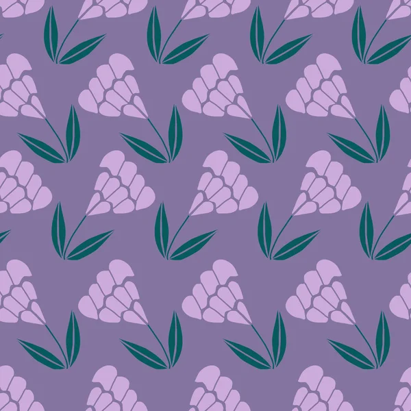 Flores Púrpuras Patrón Repetido Perfectas Para Uso Web Impresión Para — Vector de stock