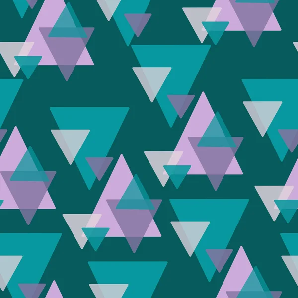 Triangles Violet Vert Dans Motif Sans Couture Qui Peut Être — Image vectorielle