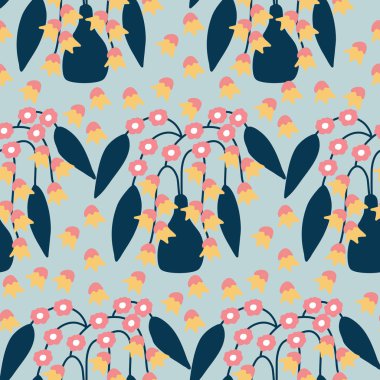  sorunsuz desen tasarım çiçek ile pot