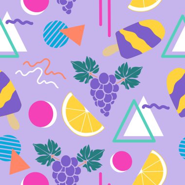 sorunsuz desen tasarım limon ve üzüm dondurma