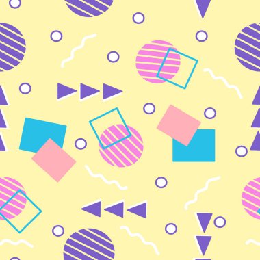 Dikişsiz desen tasarımında pastel geometrik elemanlar