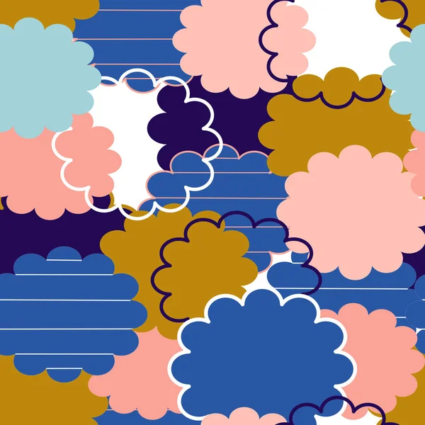 Bunte Wolken Einem Nahtlosen Muster Design — Stockvektor