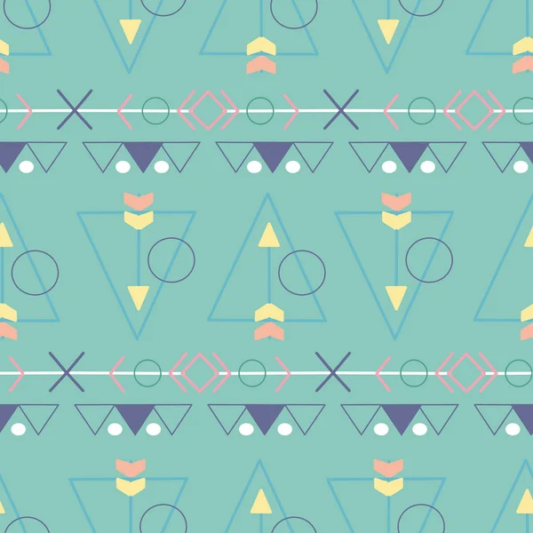 シームレスなパターンデザインのパステル部族要素 — ストックベクタ