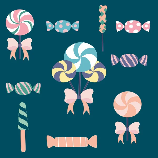 Sweets Lollipops Illustration Vector Elements — Stock Vector