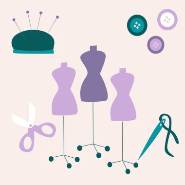 Terzi elemanları aksesuarları, vektörler