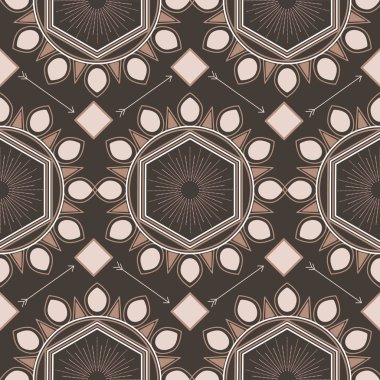 Zarif kahverengi ve fildişi geometrik desen tasarımı