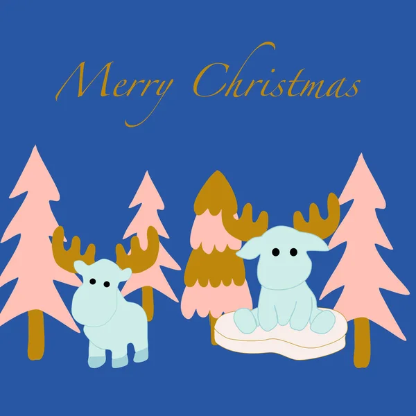 Vector Illustration Sleigh Full Gifts Reindeer — Stock Vector