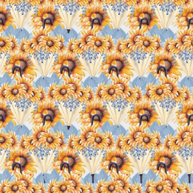 Ayçiçeğiyle kusursuz desen tasarımı