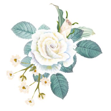 Suluboya el boyası gül buketi düğün davetiyeleri için mükemmel.