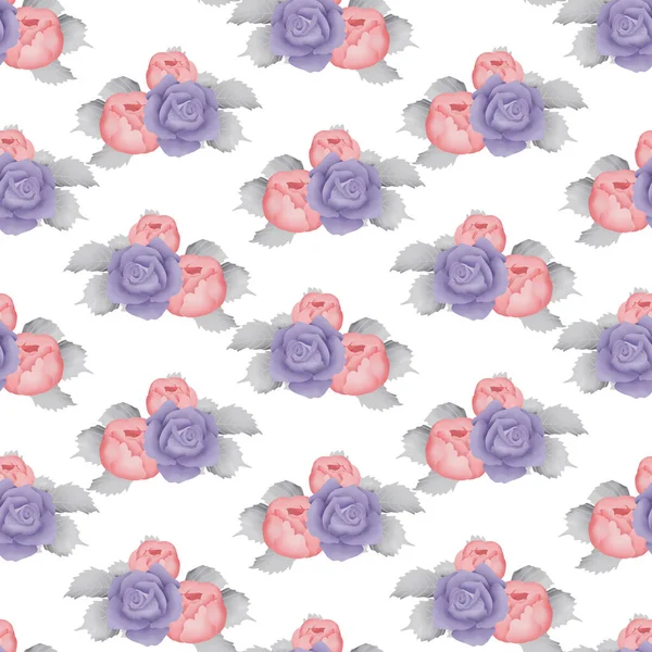 purple flowers in a seamless pattern design, perfect to use on the web or in print