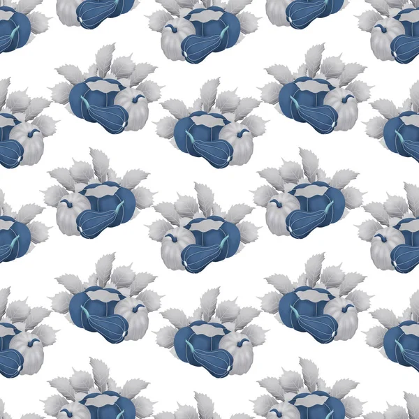 Blumen Und Kürbisse Nahtlosem Muster Design Perfekt Für Den Einsatz — Stockfoto