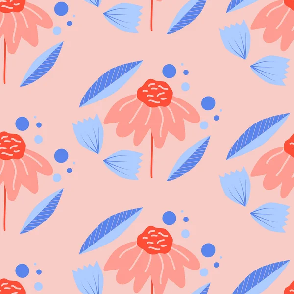 Kusursuz Desenli Desenli Renkli Vektör Çiçekleri Web Üzerinde Yazıcıda Kullanmak — Stok Vektör