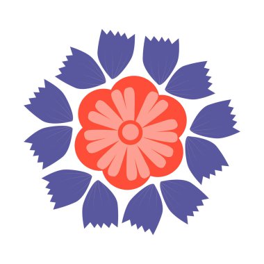 Güzel illüstrasyon tasarımında renkli vektör çiçekleri, web üzerinde ya da yazıcıda kullanmak için mükemmel