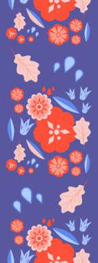 Kusursuz bir sınır tasarımında renkli vektör çiçekleri, web üzerinde veya yazıcıda kullanmak için mükemmel