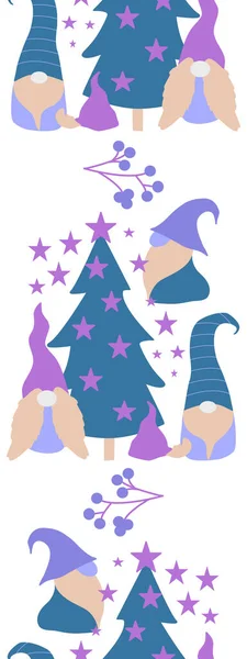 Gnomes Vectoriels Mignons Dans Décor Noël Parfait Pour Une Utilisation — Image vectorielle