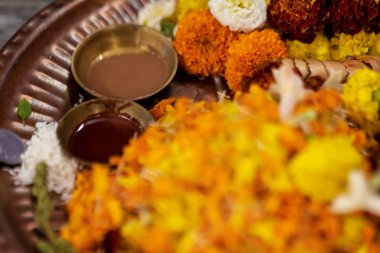 Durga Puja için Çiçekler