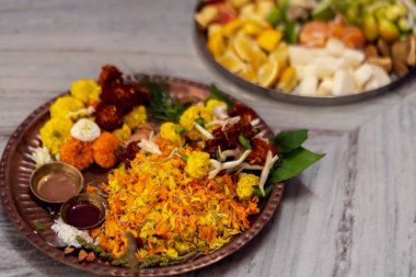 Durga Puja Hazırlık plakaveya Thali