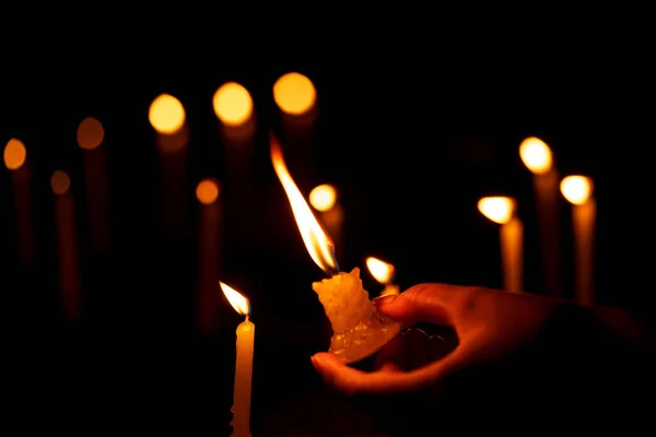 Velas ardientes Imagen de fondo — Foto de Stock